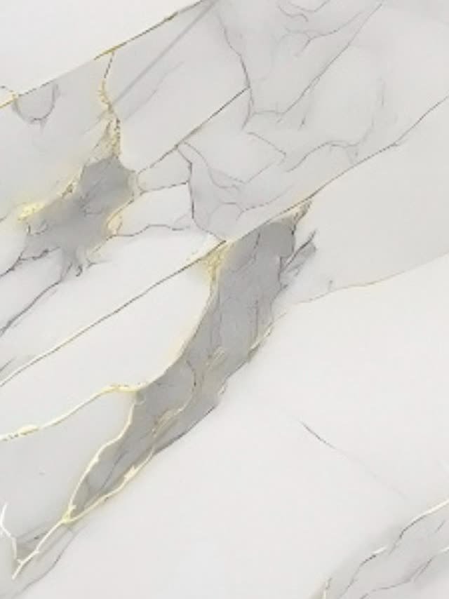 Venecia Gold panel finish: Calacatta white, gold veins.
